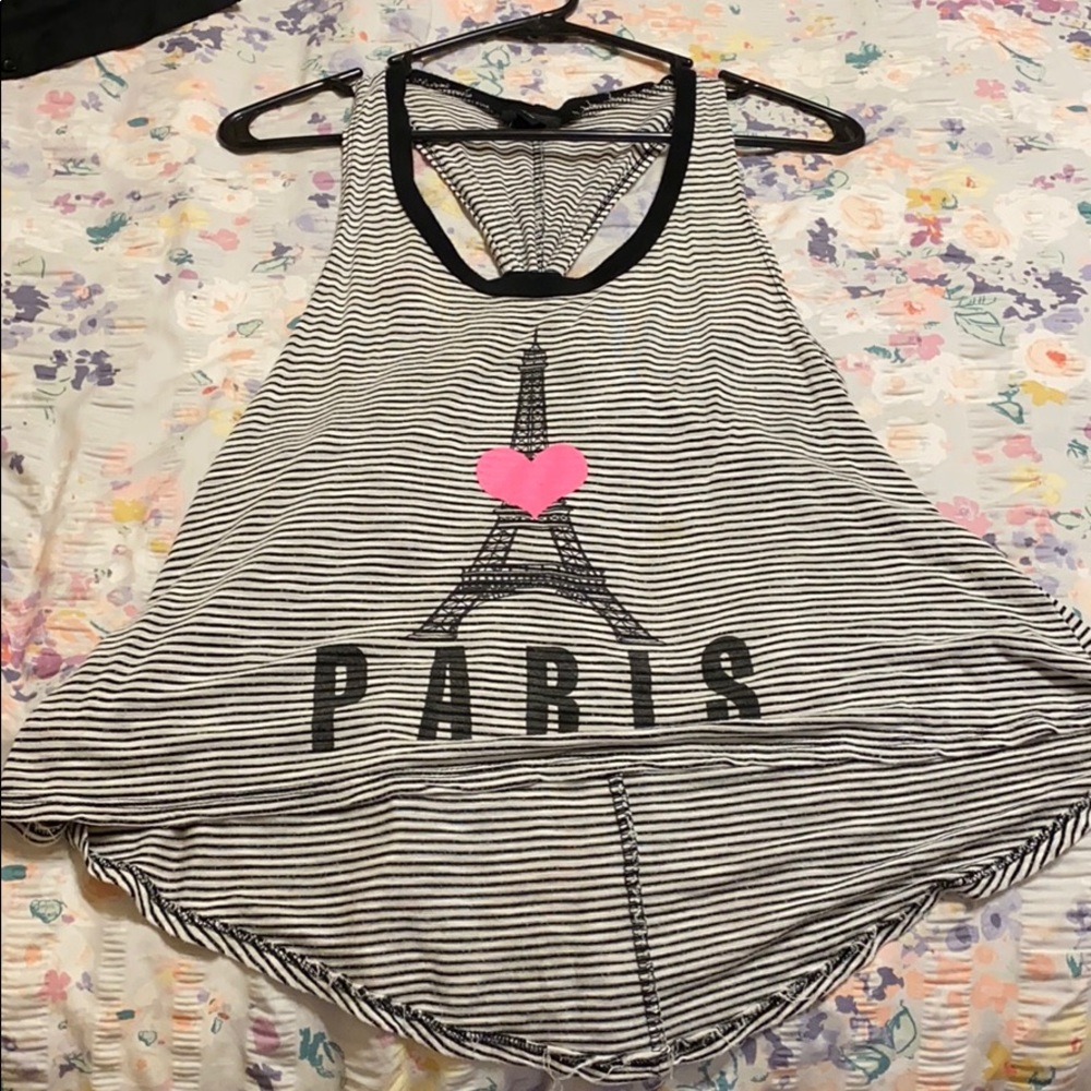 Black and white stripe top, with open back